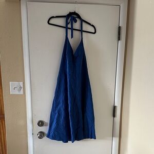 J.Crew Blue Cotton Halter Dress